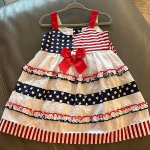 Bonnie baby red white and blue patriotic dress.